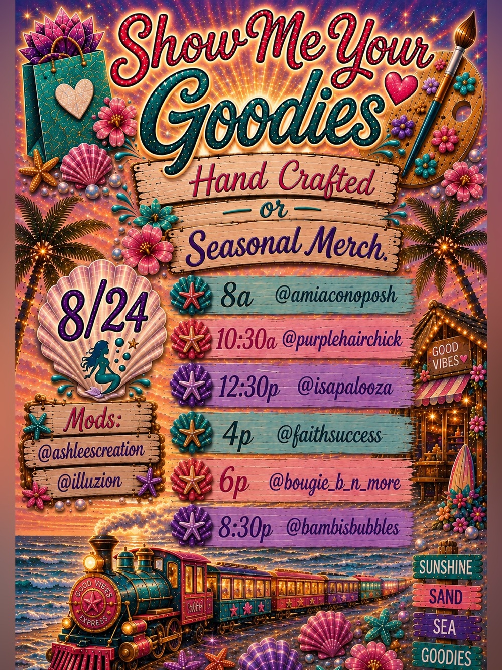 Show Me Your Goodies Live Share Show Train 🚂 NWT or Handcrafted Items